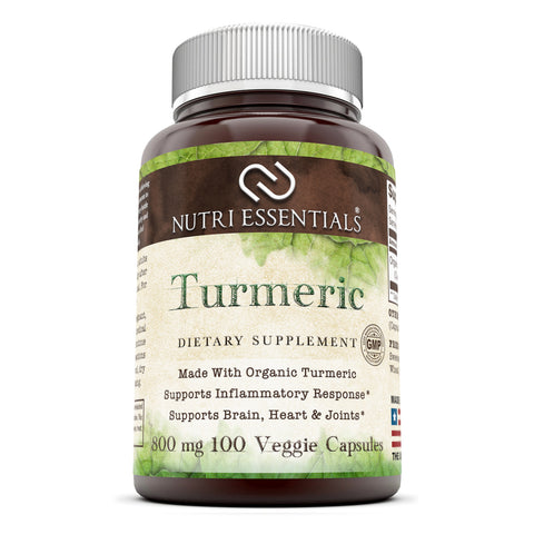 Nutri Essentials Turmeric Curcumin Dietary Supplement 800 Mg 100 Veggie Capsules