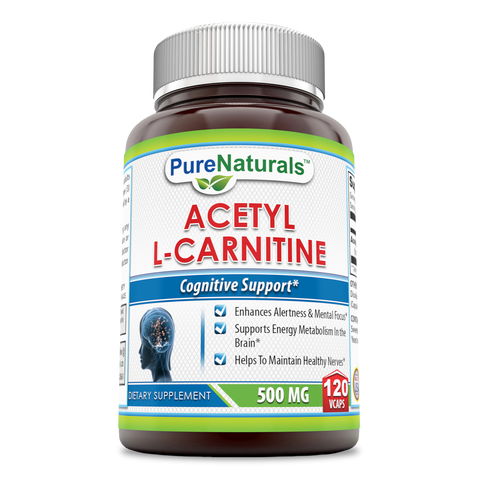 Pure Naturals Acetyl L Carnitine 500 Mg 120 Veggie Capsules