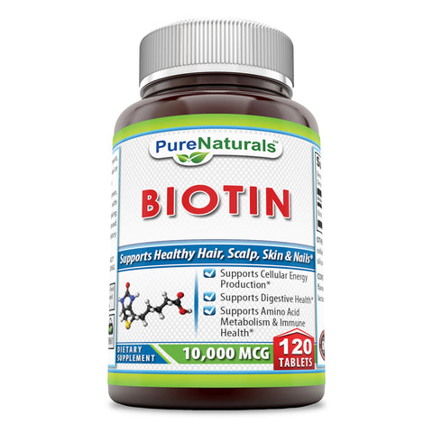 Pure Naturals Biotin Dietary Supplement 10000 Mcg 120 Tablets