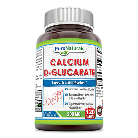 Pure Naturals Calcium D Glucarate 500 Mg 120 Tablets