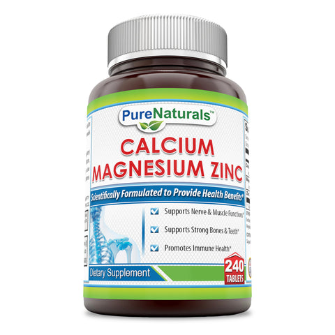 Pure Naturals Calcium Magnesium Zinc 240 Tablets