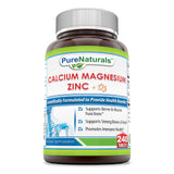 Pure Naturals Calcium Magnesium Zinc + D3 240 Tablets