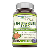 Pure Naturals Fenugreek Seed Supplement 610 Mg 360 Veggie Capsules