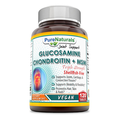 Pure Naturals Glucsamine Chondroitin & MSM 120 Tablets
