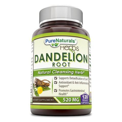 Pure Naturals Dandelion Root 520 Mg 120 Veggie Capsules
