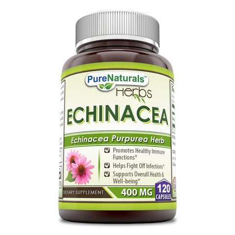 Pure Naturals Echinacea Supplement 400 Mg 120 Capsules