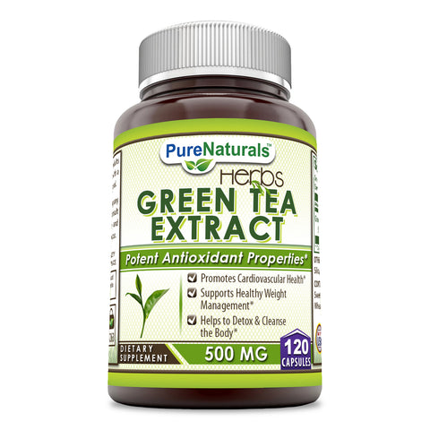 Pure Naturals Herbs Green Tea Extract 500 Mg 120 Capsules