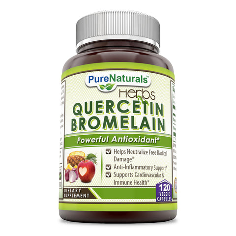 Pure Naturals Quercetin 800 Mg with Bromelain 165 Mg 120 Veggie Capsule