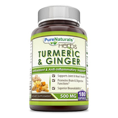 Pure Naturals Turmeric Plus Ginger 500 Mg 180 Capsules