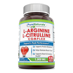 Pure Naturals L Arginine L Citrulline Complex 1000 Mg 120 Tablets