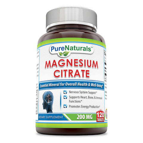 Pure Naturals Magnesium Citrate 200 Mg 120 Tablets