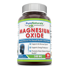 Pure Naturals Magnesium Oxide Quick Release 500 Mg 90 Capsules