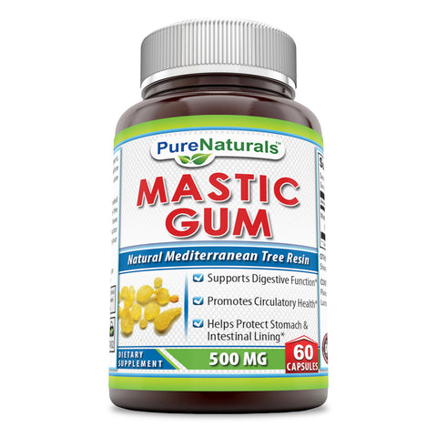 Pure Naturals Mastic Gum 500 Mg 60 Capsules