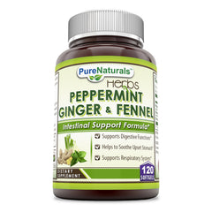 Pure Naturals Peppermint Ginger and Fennel 120 Softgels