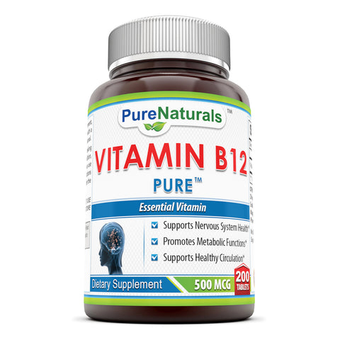 Pure Naturals Vitamin B12 500 Mcg 200 Tablets