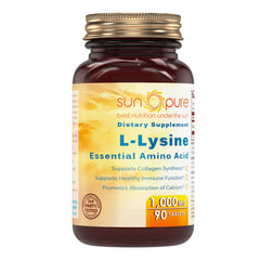 Sun Pure Premium L Lysine Essential Amino Acid 1000 Mg 90 Tablets