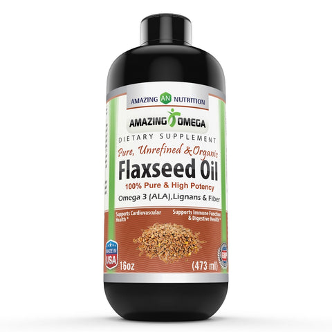 Amazing Nutrition Amazing Omega Flaxseed Oil Dietary Supplement 16 Fl Oz.