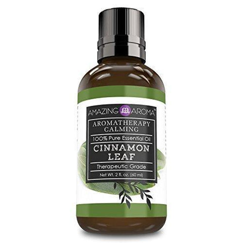 Amazing Aroma Cinnamon Leaf Essential Oil - 2 Oz. Bottle - Pure Therapeutic Grade Oil - Ideal for Aromatherapy Calming.
