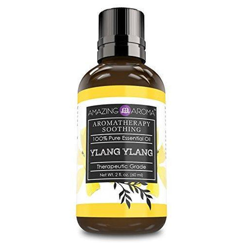 Amazing Aroma Ylang-Ylang Essential Oil - 2 Oz.(60 ml) Bottle- Aromatherapy Soothing 100% Pure Essential Oil, Undiluted Therapeutic Grade Oils
