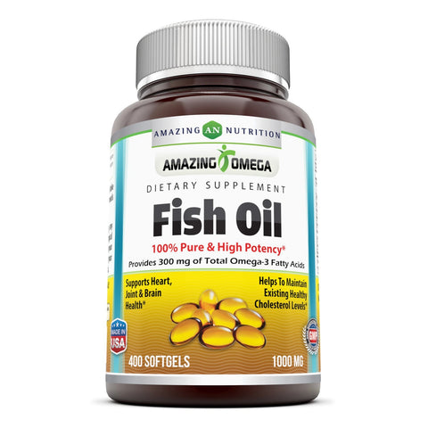 Amazing Omega Fish Oil - 1000 mg, 400 Softgels