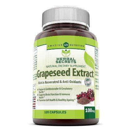 Herbal Secrets Grapeseed Extract 100 Mg 120 Capsules - herbalsecrets