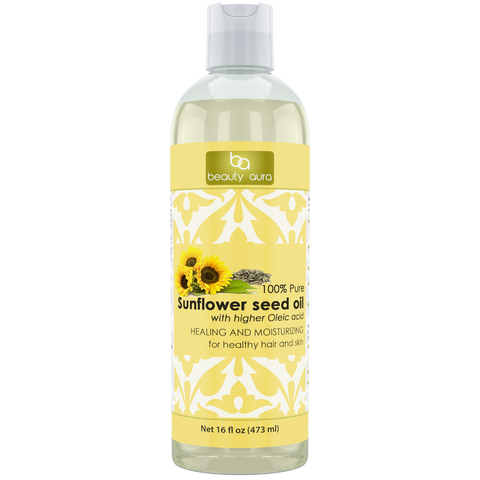 Beauty Aura Sunflower Seed Oil 16 Fl Oz 473 Ml