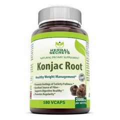 Herbal Secrets Konjac Root 2000 Mg 180 Vegi Capsules - herbalsecrets