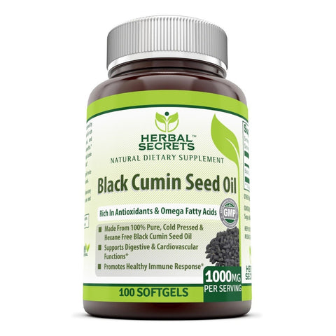 Herbal Secrets Black Cumin Seed Oil 1000 Mg 100 Softgels - herbalsecrets