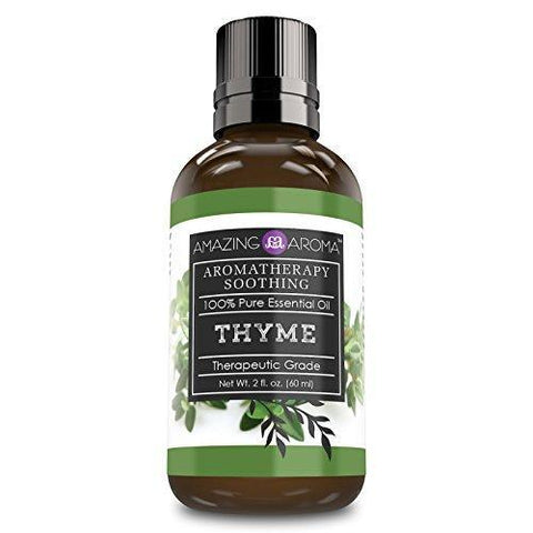 Amazing Aroma Thyme Essential Oil -2 floz 60ml - Aromatherapy Soothing 100% Pure, Undiluted Therapeutic Grade Oil 