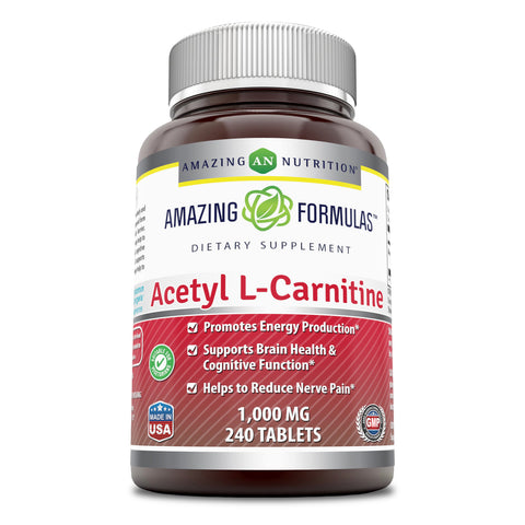 Amazing Formulas Acetyl L Carnitine 1000 Mg 240 Tablets