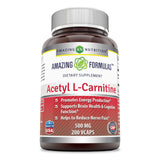 Amazing Formulas Acetyl L Carnitine 500 Mg 200 Veggie Capsules