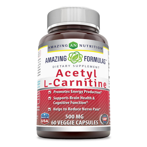 Amazing Formulas Acetyl L Carnitine 500 Mg 60 Veggie Capsules