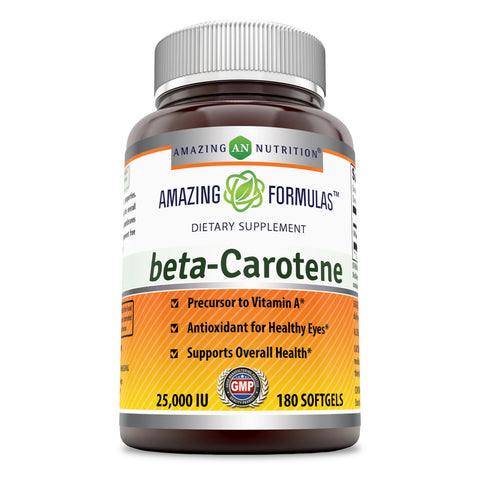 Amazing Formulas Beta Carotene 25000 IU 180 Softgels