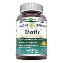 Amazing Formulas Biotin 10000 Mg 120 Tablets Citrus Flavor