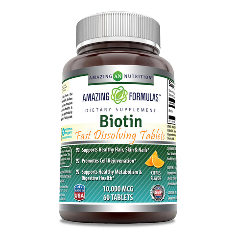 Amazing Formulas Biotin 10000 Mg 60 Tablets Citrus Flavor