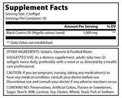 Amazing Formulas Black Seed Oil 1000 Mg Per Serving 100 Softgels