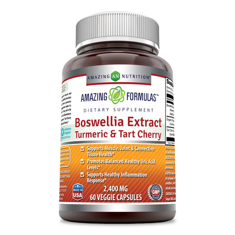 Amazing Formulas Boswellia Extract Turmeric Tart Cherry 2400 Mg 60 Veggie Capsules