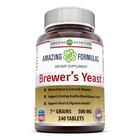Amazing Formulas Brewers Yeast 7.5 Grains 500 Mg 240 Tablets