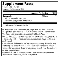 Amazing Formulas Bromelain 500 Mg 240 Tablets