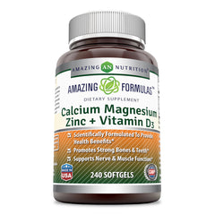 Amazing Formulas Calcium Magnesium Zinc Vitamin D3 240 Softgels