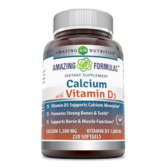 Amazing Formulas Calcium With Vitamin D3 Calcium 1200 Mg Vitamin D3 1000 Mg 220 Softgels