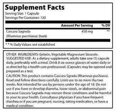 Pure Naturals Cascara Sagrada 450 Mg 120 Capsules