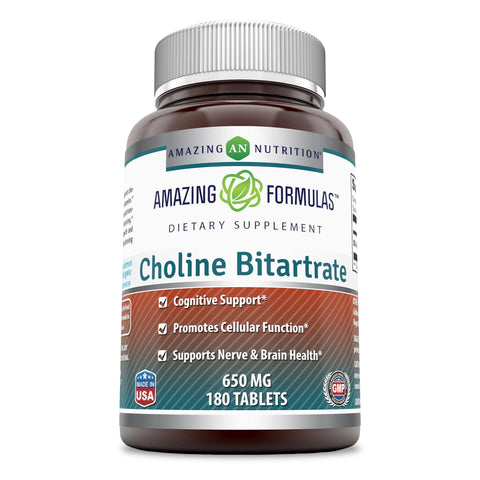 Amazing Formulas Choline Bitartrate 650 Mg 180 Tablets