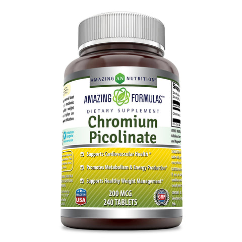 Amazing Formulas Chromium Picolinate Supplement  200 mcg  240 Tablets