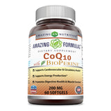 Amazing Formulas CoQ10 with Bioperine 200 Mg 60 Softgels