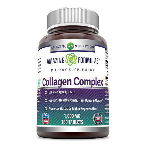 Amazing Formulas Collagen Complex Dietary Supplement 1000 Mg 180 Tablets