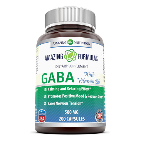 Amazing Formulas GABA With Vitamin B6 500 Mg 200 Capsules