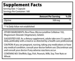 Amazing Formulas Glycine 500 Mg 180 Capsules