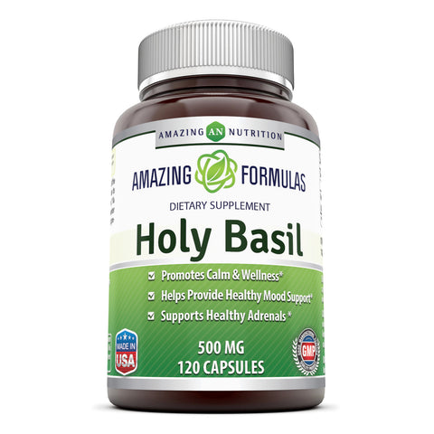 Amazing Formulas Holy Basil Dietary Supplement 500 Mg 120 Capsules