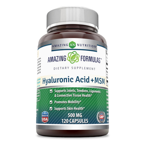 Amazing Formulas Hyaluronic Acid MSM 500 Mg 120 Capsules
